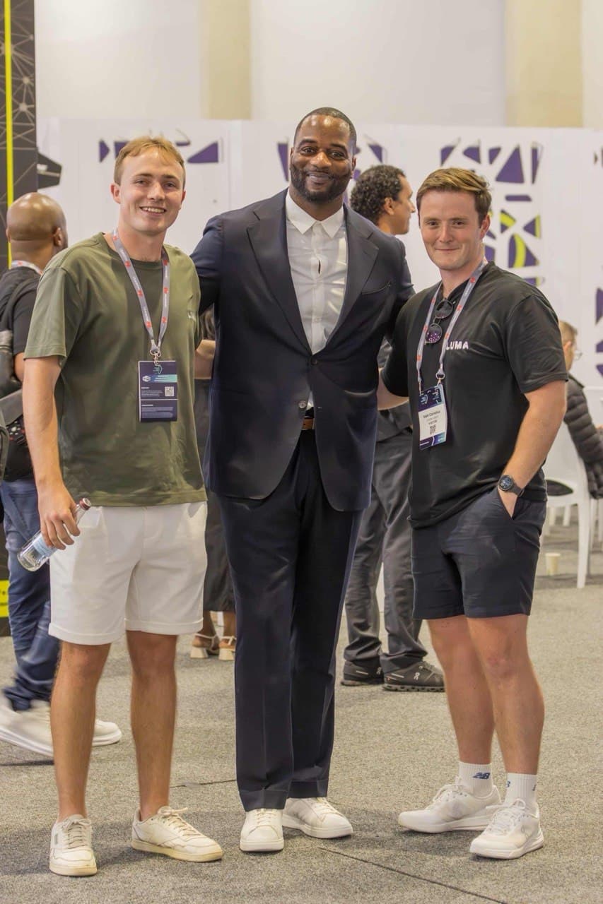 Matt, Emmanuel Lubanzadio, and James at the OpenAI Forum in Cape Town